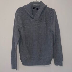 Chaps Crown Point Textured Shawl Collar Cotton Sweater Size Medium